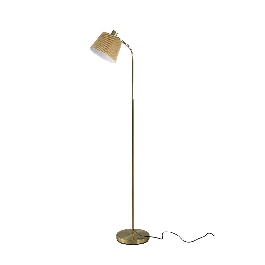 Ruston Floor Lamp Brass & Khaki - LL-14-0279