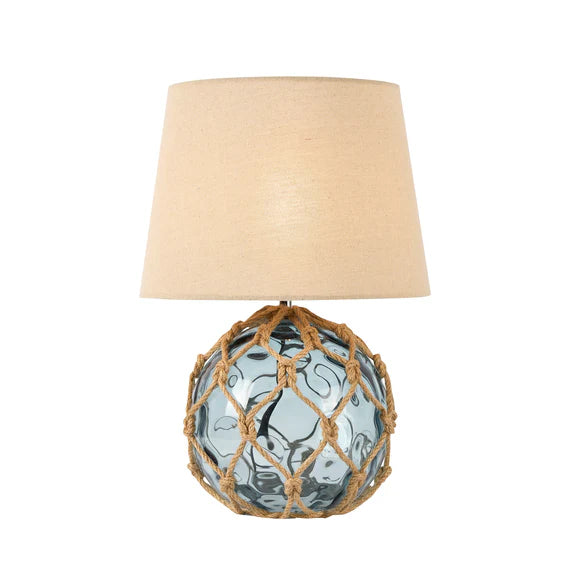 Jessamy Table Lamp Blue Glass & Natural - LL-14-0312BL