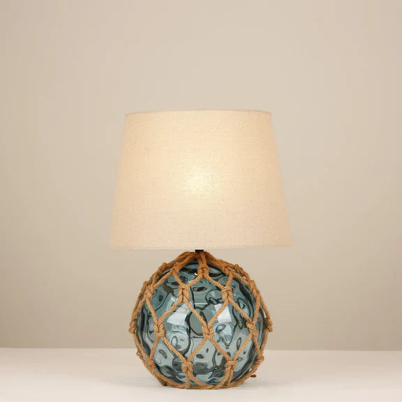 Jessamy Table Lamp Blue Glass & Natural - LL-14-0312BL