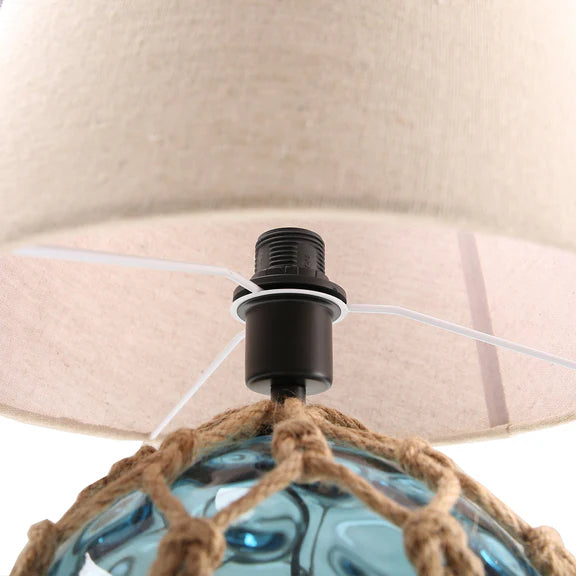 Jessamy Table Lamp Blue Glass & Natural - LL-14-0312BL