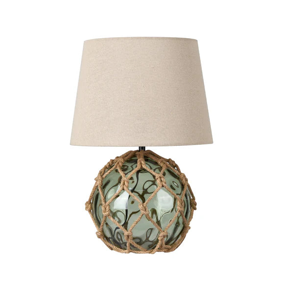 Jessamy Table Lamp Green Glass & Natural - LL-14-0312G