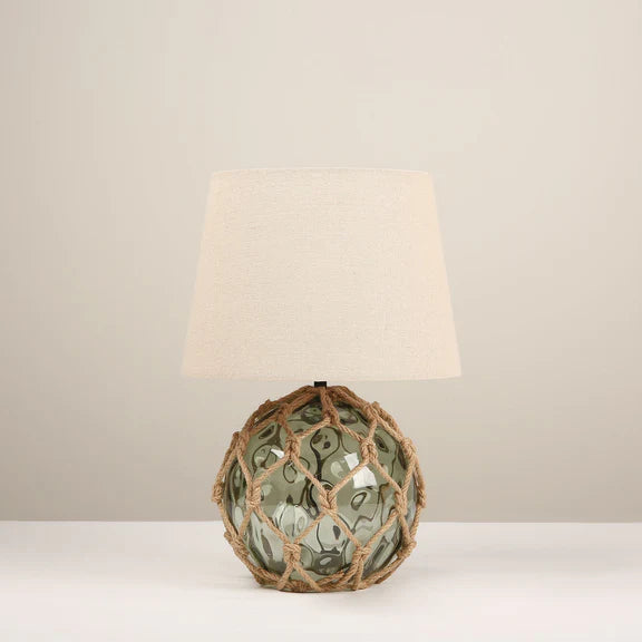 Jessamy Table Lamp Green Glass & Natural - LL-14-0312G