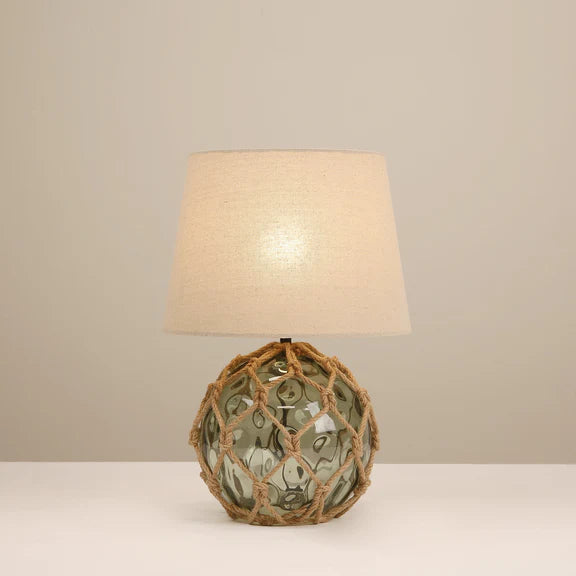Jessamy Table Lamp Green Glass & Natural - LL-14-0312G