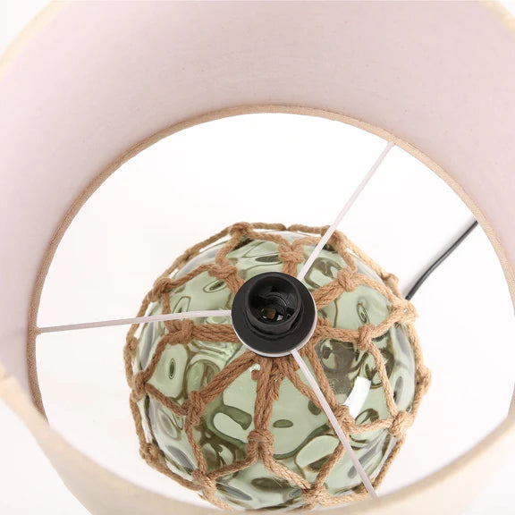 Jessamy Table Lamp Green Glass & Natural - LL-14-0312G