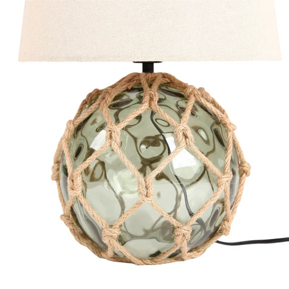 Jessamy Table Lamp Green Glass & Natural - LL-14-0312G