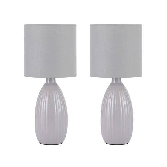 Nora Set of 2 Table Lamp Grey - LL-14-0318GR