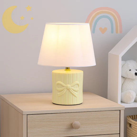 Miri Ribbon Bow Table Lamp Creamy Green & White - LL-14-0322