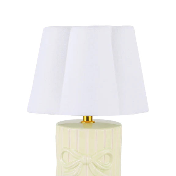 Miri Ribbon Bow Table Lamp Creamy Green & White - LL-14-0322