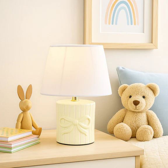 Miri Ribbon Bow Table Lamp Creamy Green & White - LL-14-0322