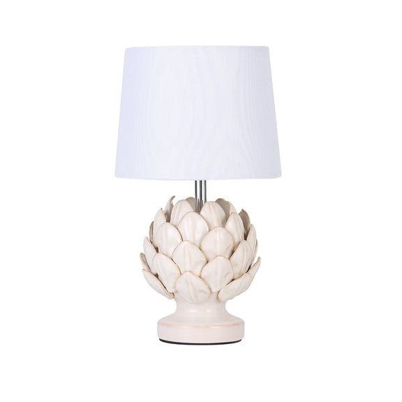 Tasha Artichoke Set of 2 Table Lamp White & Natural - LL-14-0338N