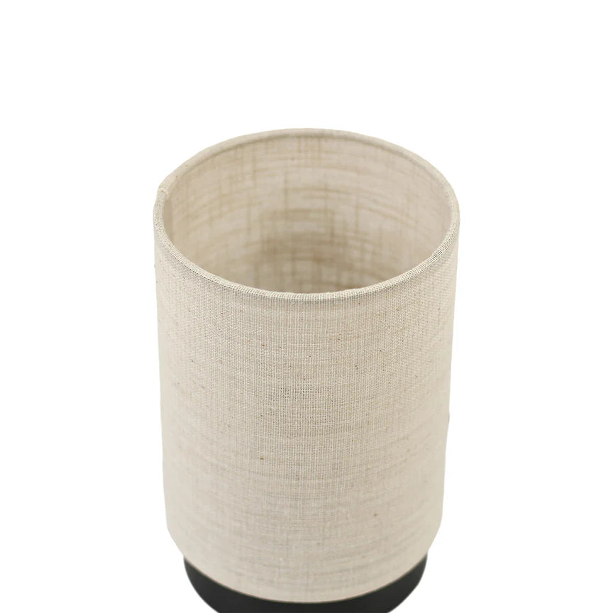 Linea Table Lamp Matt Black & Linen - LL-27-0263