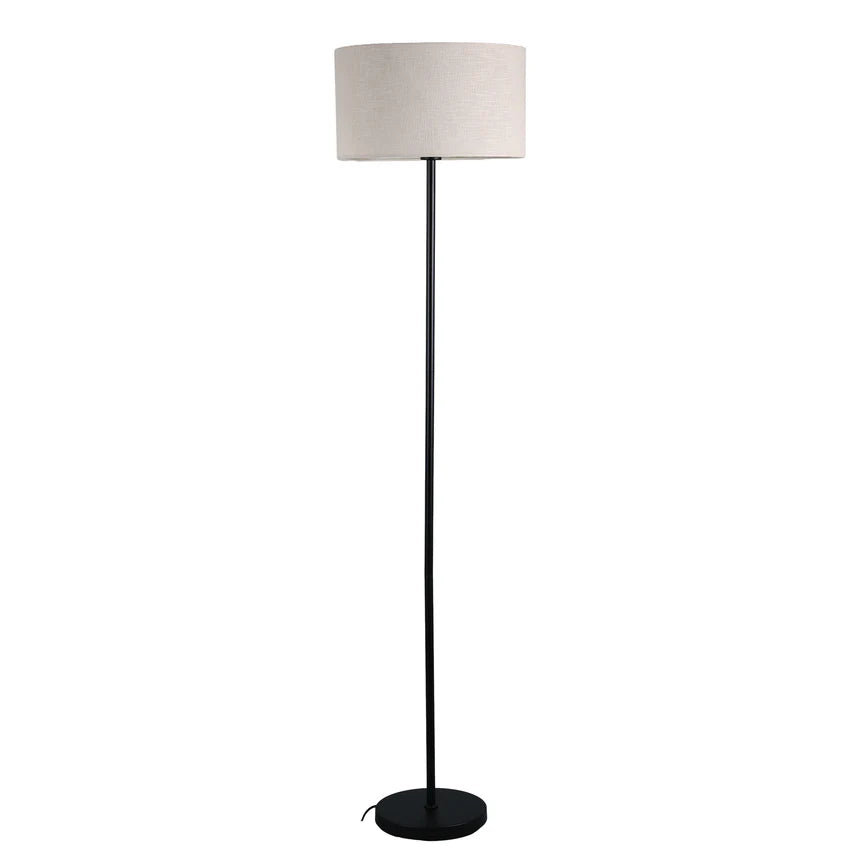 Linea Floor Lamp Matt Black & Linen - LL-27-0264