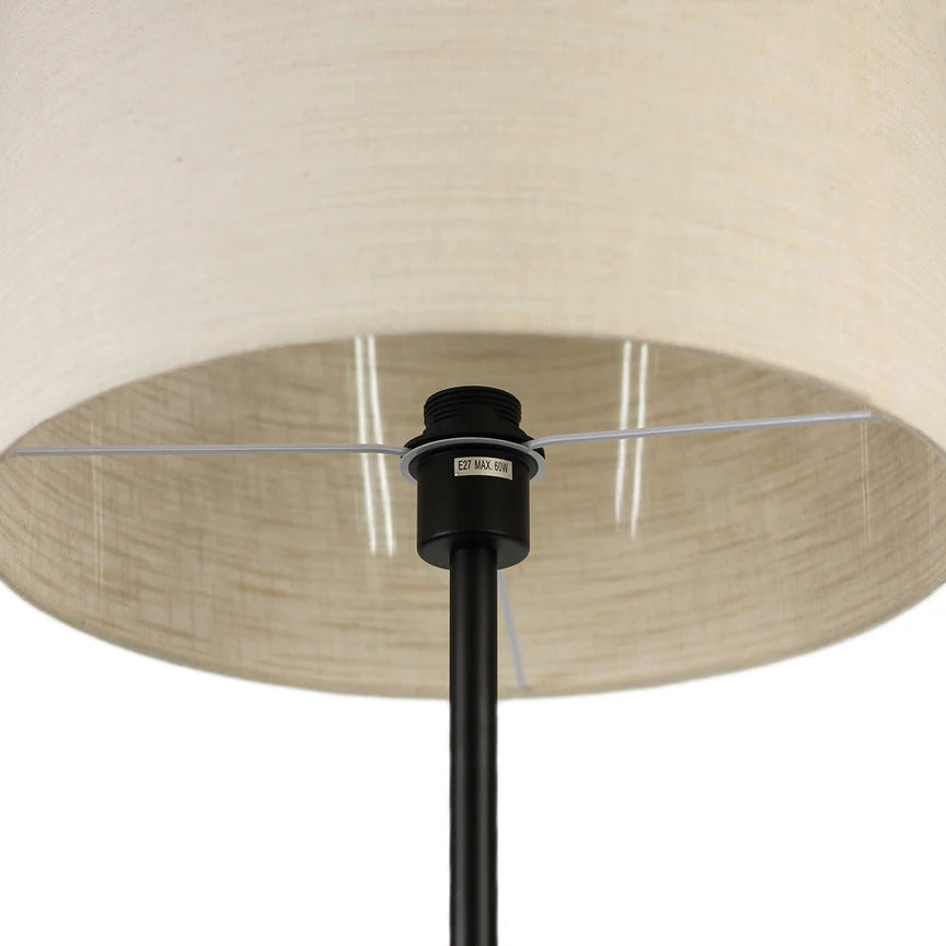 Linea Floor Lamp Matt Black & Linen - LL-27-0264