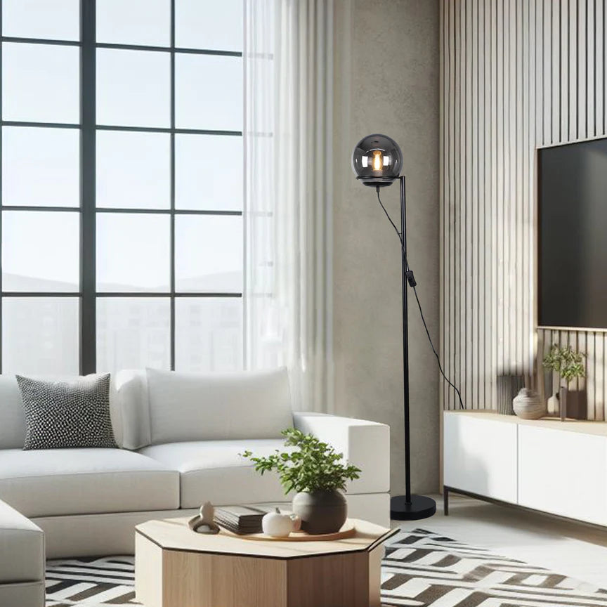 Sphera Floor Lamp Black & Smoky - LL-27-0266SG