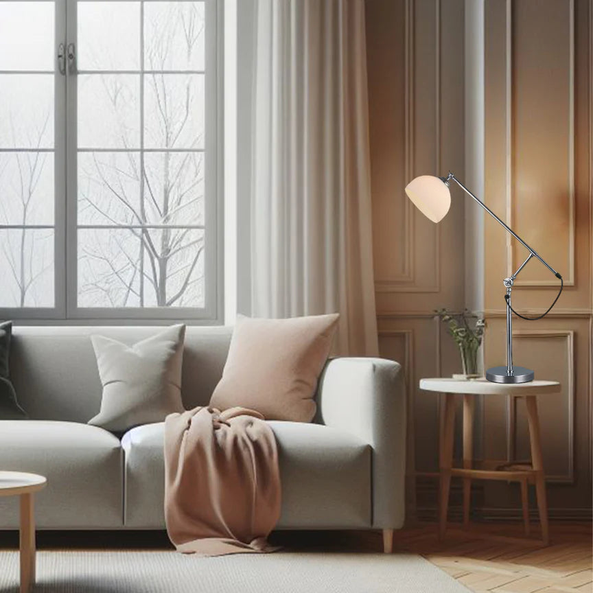 Noemi Table Lamp Matt Chrome & Opal - LL-27-0267