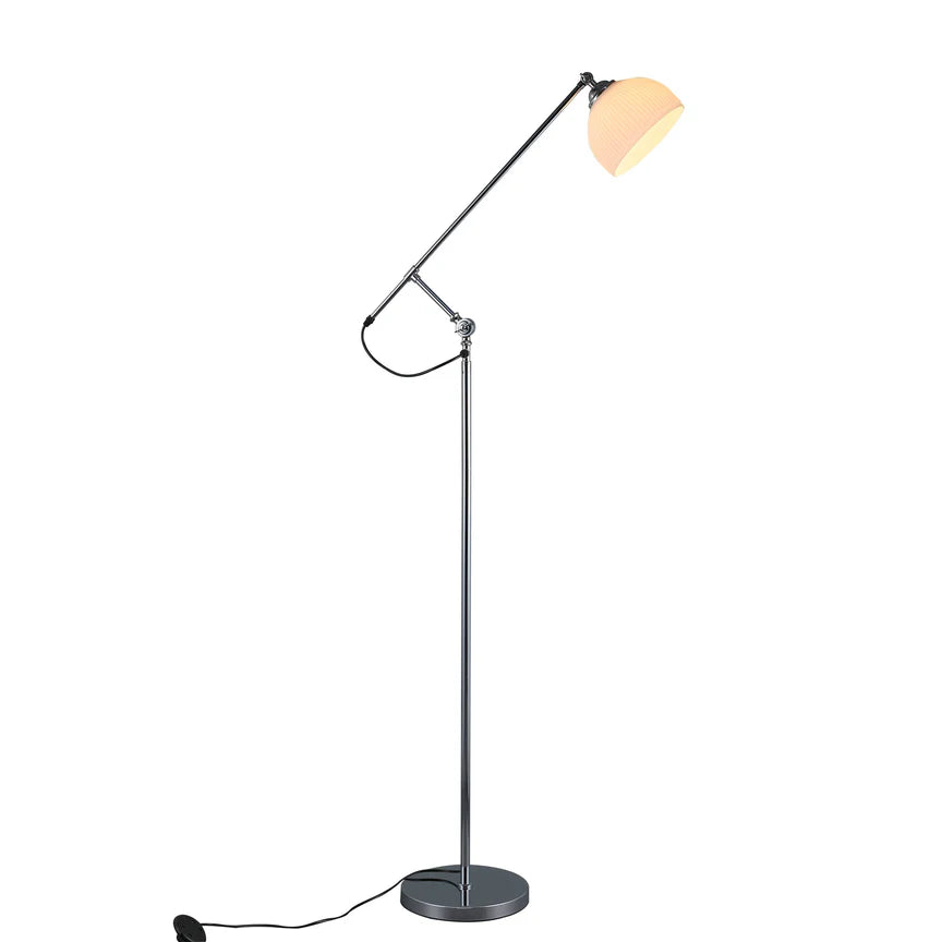 Noemi Floor Lamp Matt Chrome & Opal - LL-27-0268