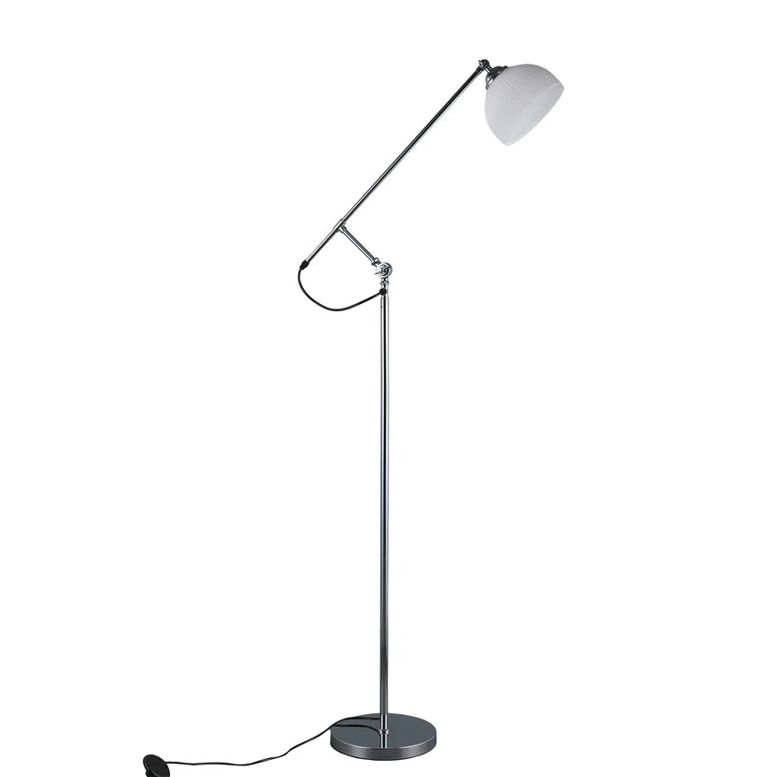 Noemi Floor Lamp Matt Chrome & Opal - LL-27-0268