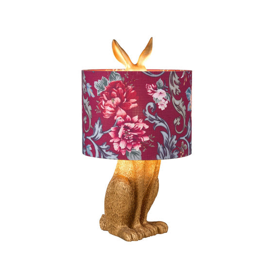 Thistle Rabbit Sitting Table Lamp Red & Gold - LL-14-0274
