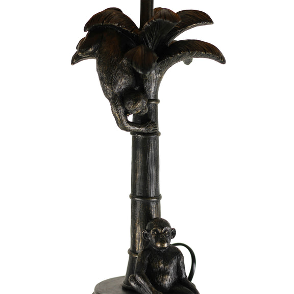 Palmer Two Monkey Table Lamp Pewter & Blue - LL-27-0276