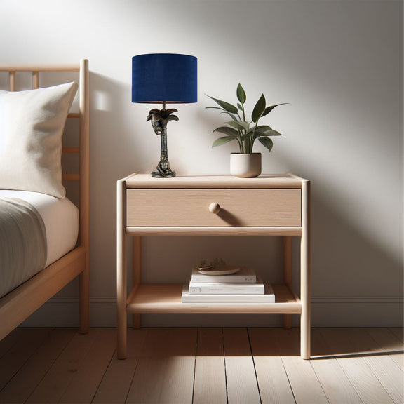 Palmer Two Monkey Table Lamp Pewter & Blue - LL-27-0276