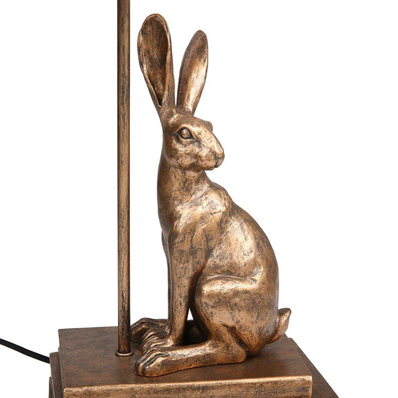 Rabbit Regal Table Lamp Antique Copper & Ivory - LL-27-0286G