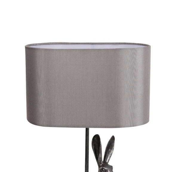 Rabbit Regal Table Lamp Antique Pewter & Ivory - LL-27-0286S