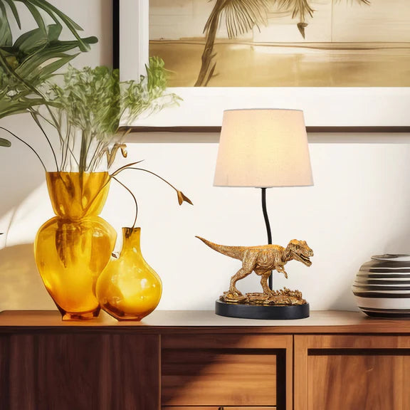 T-Rex Triumph Table Lamp Gold & Natural - LL-27-0287