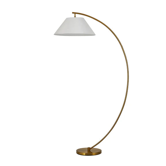 Remi Floor Lamp Brass & White - LL-27-0288BS
