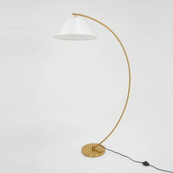 Remi Floor Lamp Brass & White - LL-27-0288BS