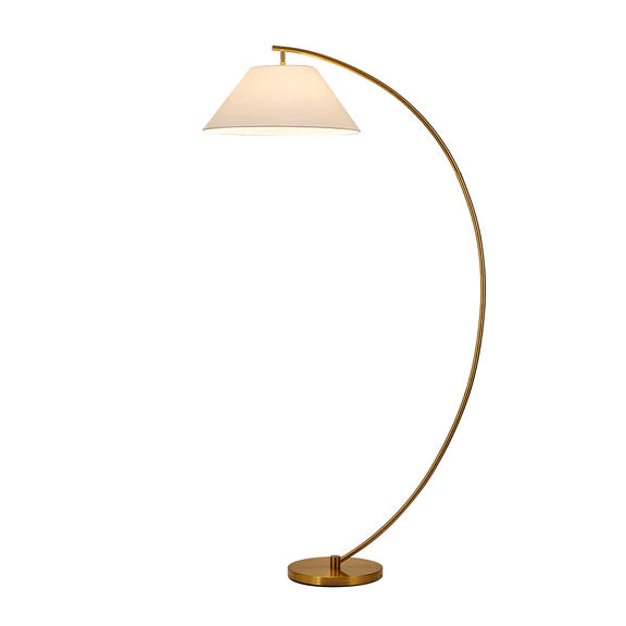 Remi Floor Lamp Brass & White - LL-27-0288BS