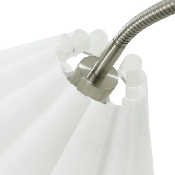 Eleanor Floor Lamp Satin Nickel & White - LL-27-0290