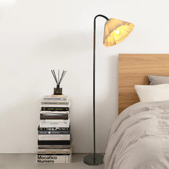 Eleanor Floor Lamp Satin Nickel & White - LL-27-0290