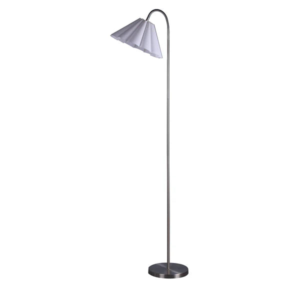 Eleanor Floor Lamp Satin Nickel & White - LL-27-0290
