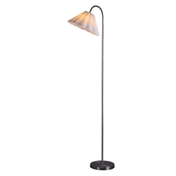 Eleanor Floor Lamp Satin Nickel & White - LL-27-0290
