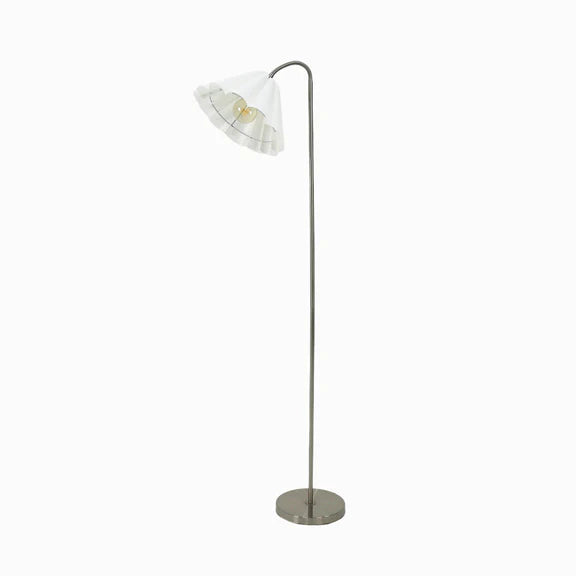 Eleanor Floor Lamp Satin Nickel & White - LL-27-0290