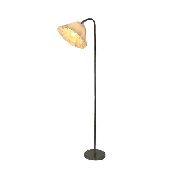 Eleanor Floor Lamp Satin Nickel & White - LL-27-0290