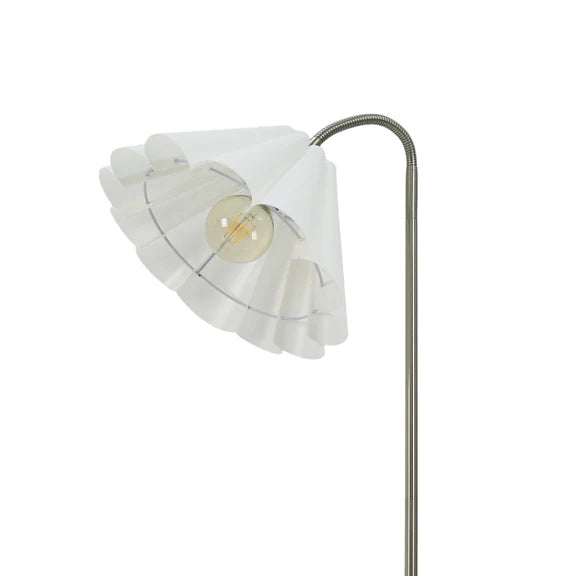 Eleanor Floor Lamp Satin Nickel & White - LL-27-0290