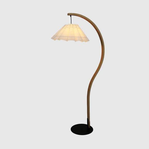 Esther Floor Lamp Matt Black & Wood - LL-27-0291