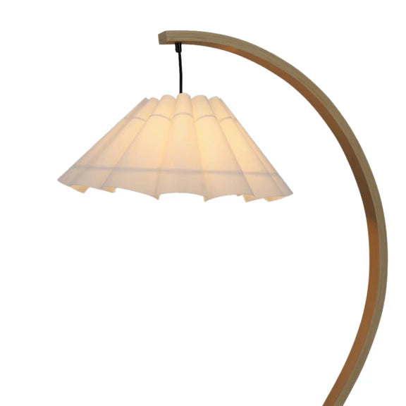 Esther Floor Lamp Matt Black & Wood - LL-27-0291