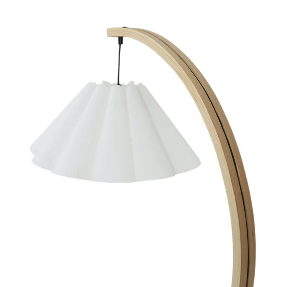 Esther Floor Lamp Matt Black & Wood - LL-27-0291