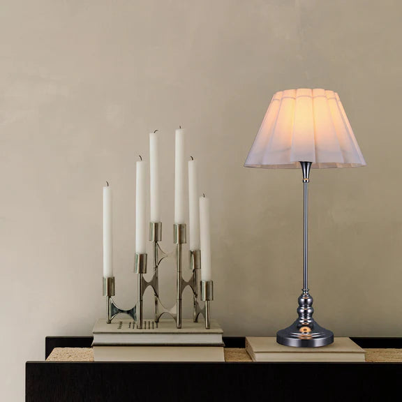 Giselle Table Lamp Chrome & White - LL-27-0292