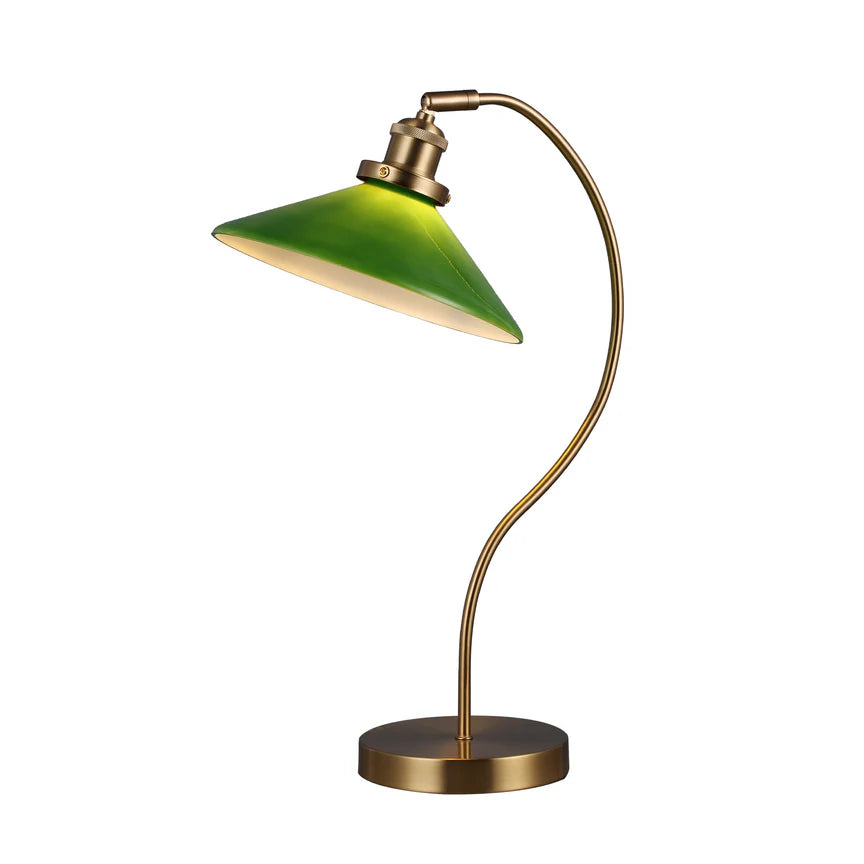 Gemma Table Lamp Green & Brass - LL-27-0293G