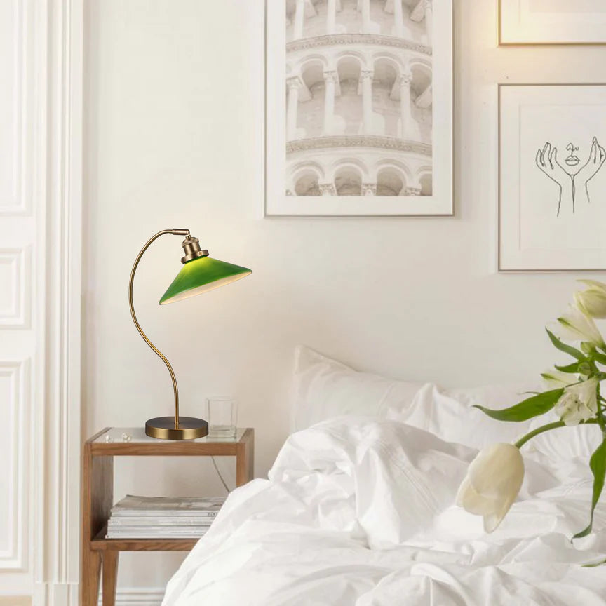 Gemma Table Lamp Green & Brass - LL-27-0293G