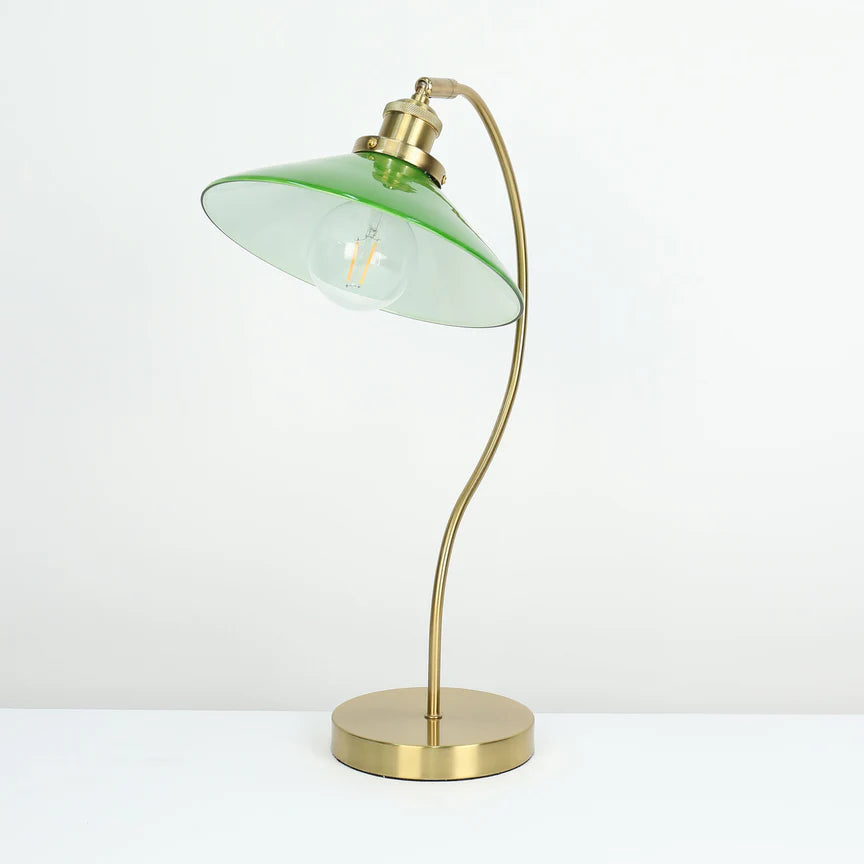 Gemma Table Lamp Green & Brass - LL-27-0293G