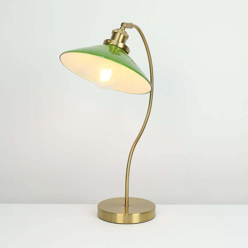 Gemma Table Lamp Green & Brass - LL-27-0293G