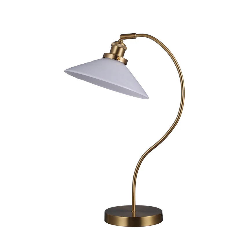 Gemma Table Lamp White & Brass - LL-27-0293W