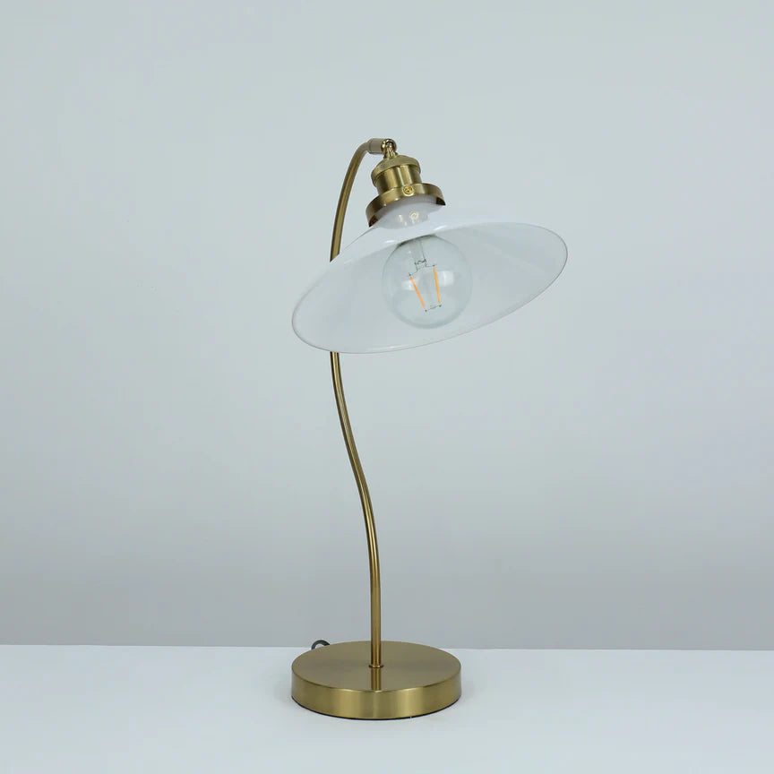 Gemma Table Lamp White & Brass - LL-27-0293W