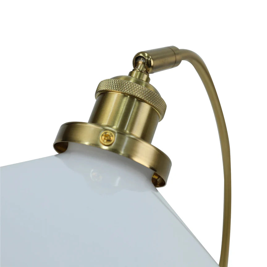 Gemma Table Lamp White & Brass - LL-27-0293W
