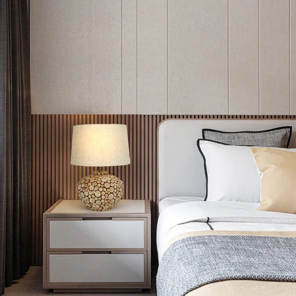 Hallie Table Lamp Timber & Linen - LL-27-0294