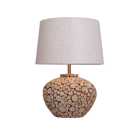Hallie Table Lamp Timber & Linen - LL-27-0294